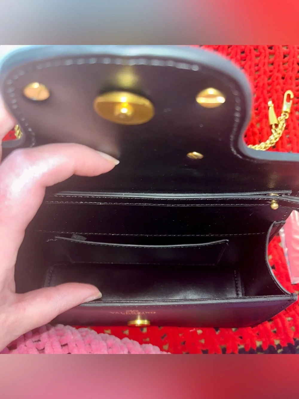 Elegant Black Crossbody with Gold Chain Strap